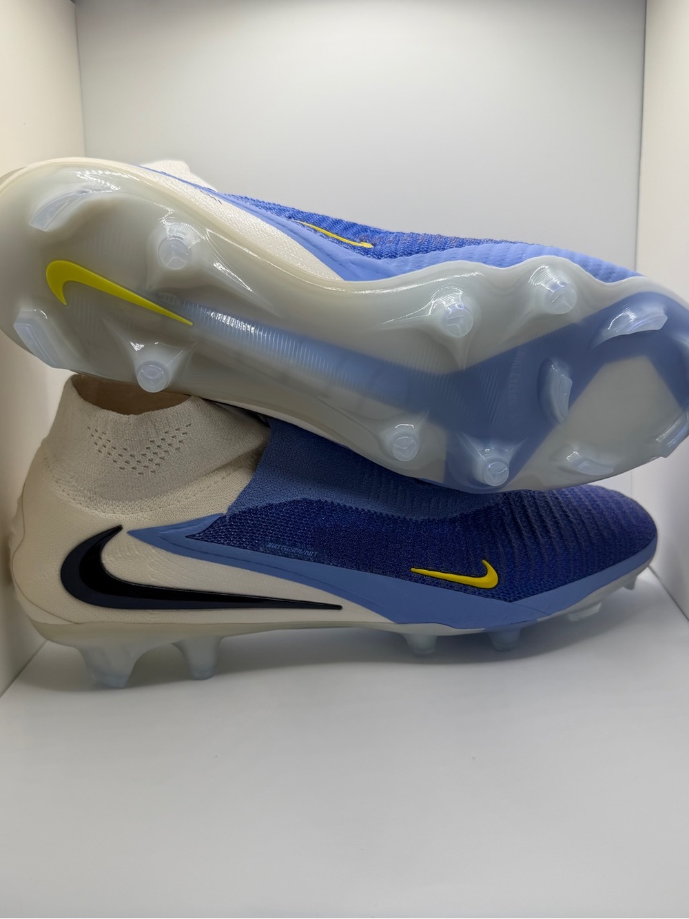 Nike Phantom 6 Elite FG Soccer Cleats - Blue, Cream, White, Black